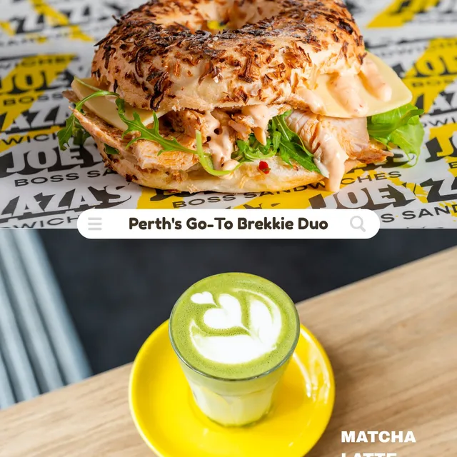 Portuguese Chicken Bagel 🤝 Matcha Latte. Winter's ultimate duo.