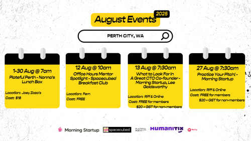 Perth City events Joey Zaza's is part of this 1, 12, 13, 27, 30 August, 2025.