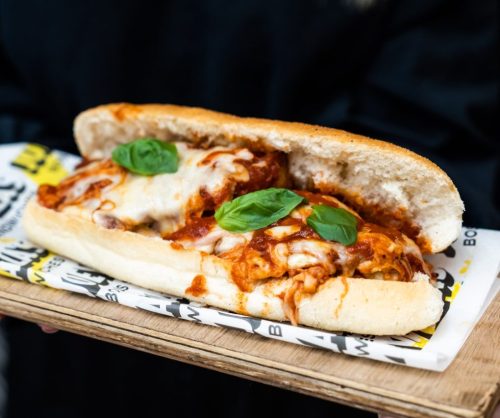 chicken parma sandwich with nonna's secret napoli sauce chicken parmigiana