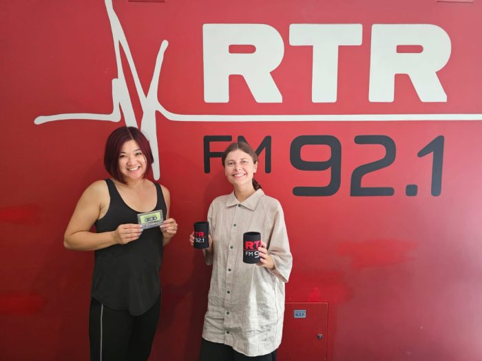 Tash of RTR FM with ZaZa of Joey Zaza's New York-style sandwich bar in Perth CBD