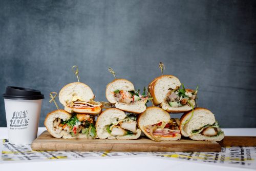 Sandwich roll sliders for EOFY parties to cap off the financial year, from reliable Perth caterer Joey Zaza’s.