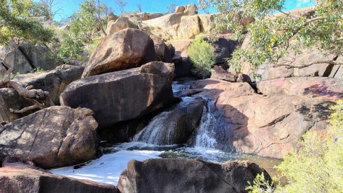 The National Park Falls in Hovea can be seen from John Forrest National Park walking trails near Perth.